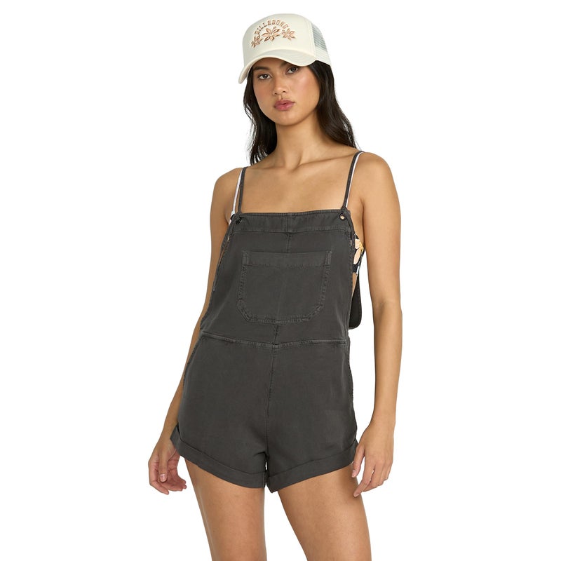 Billabong بيلابونغ نساء overall قصير وايلد بيرسوت، أسود غير لامع، صغير جداً أمريكي - Image 4